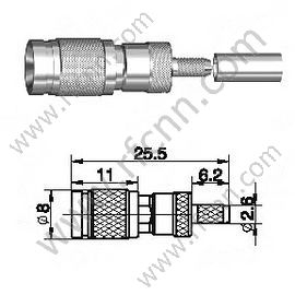 1.0/2.3 Connectors Male Straight Crimp For RG179 Cable