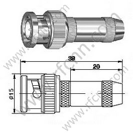 BNC Connector Male Crimp Straight For RG58 Cable